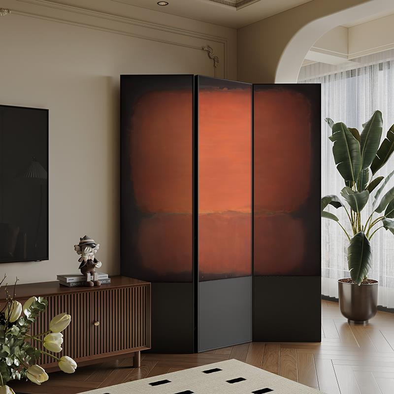 现代抽象折叠移动铝合金屏风隔断客厅沙发背景墙装饰餐厅玄关遮挡
