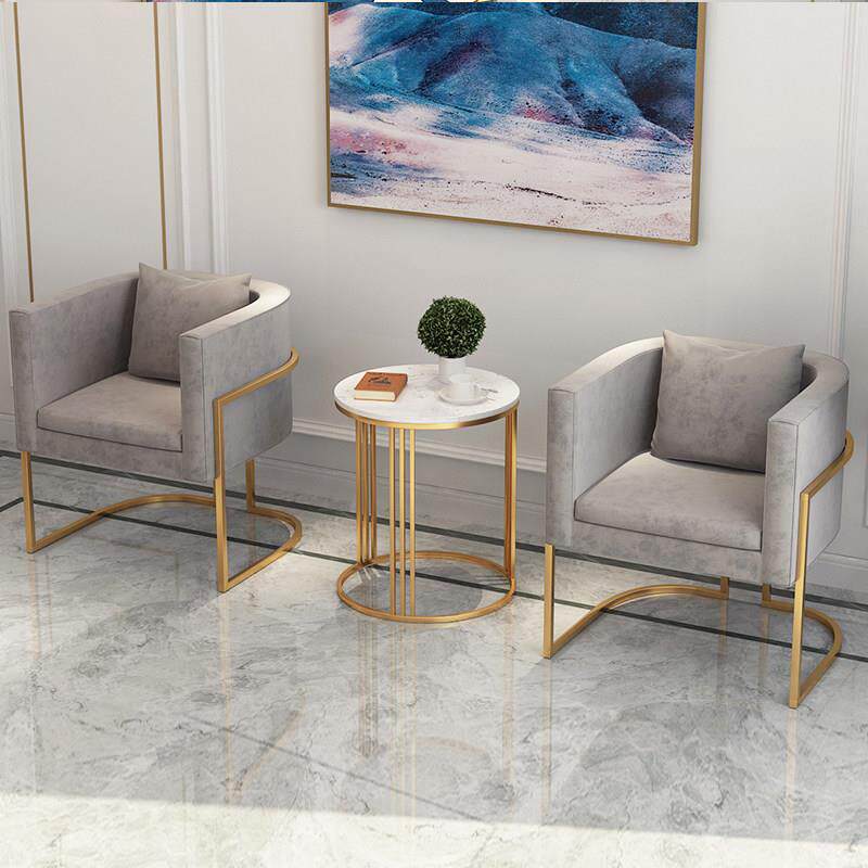 斯堪的纳维亚铁单人沙发小茶几简易服装店美甲沙龙美容沙龙休闲洽