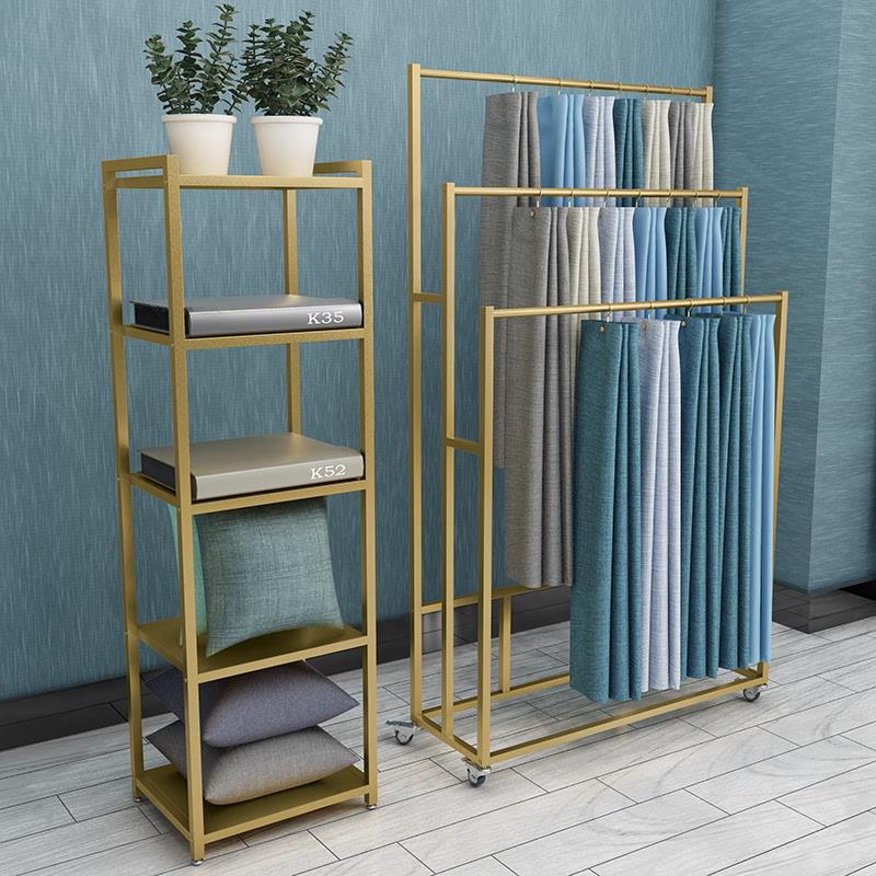 窗帘吊卡展示架布板落地式陈列架子移动布料样品色卡小样展架简约