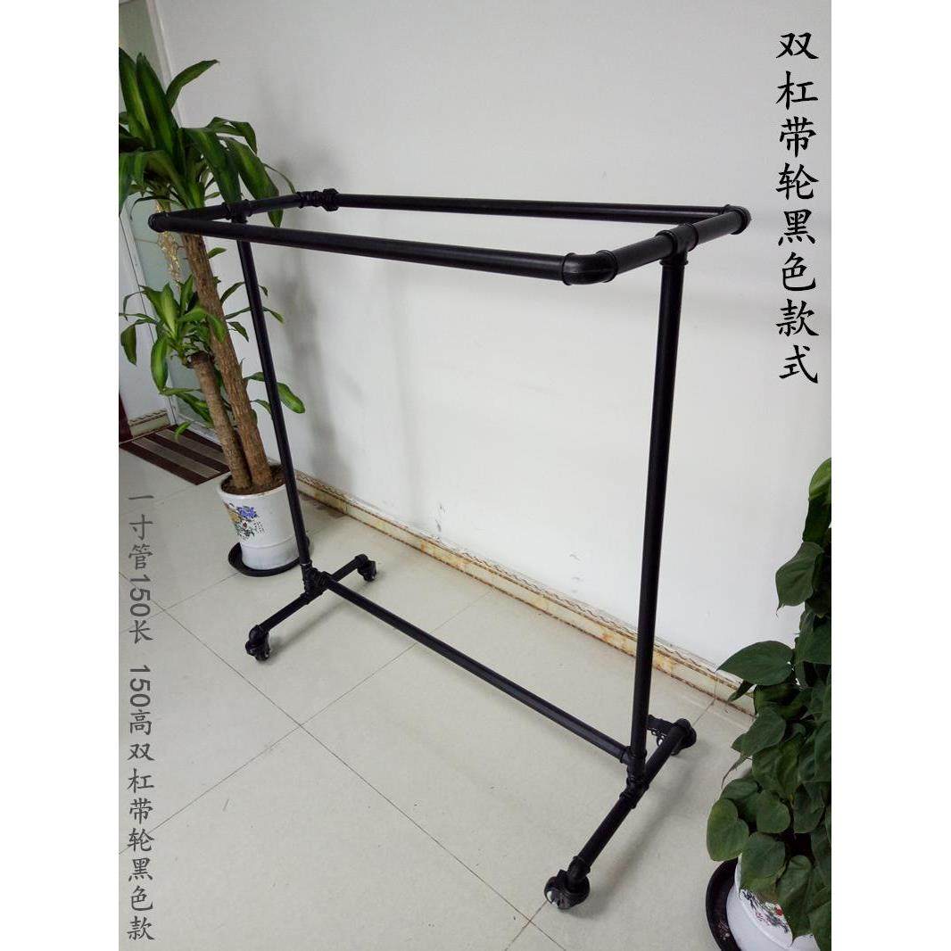 服装展示架龙门复古衣帽单杠双杠夜市落地镀锌水管摆摊晾衣架包邮