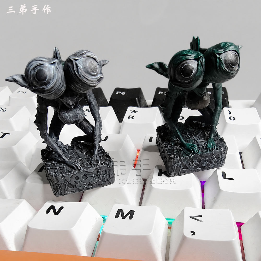 个性创意老头环艾尔登法环咒蛙树脂键帽手工涂装礼物立体键帽