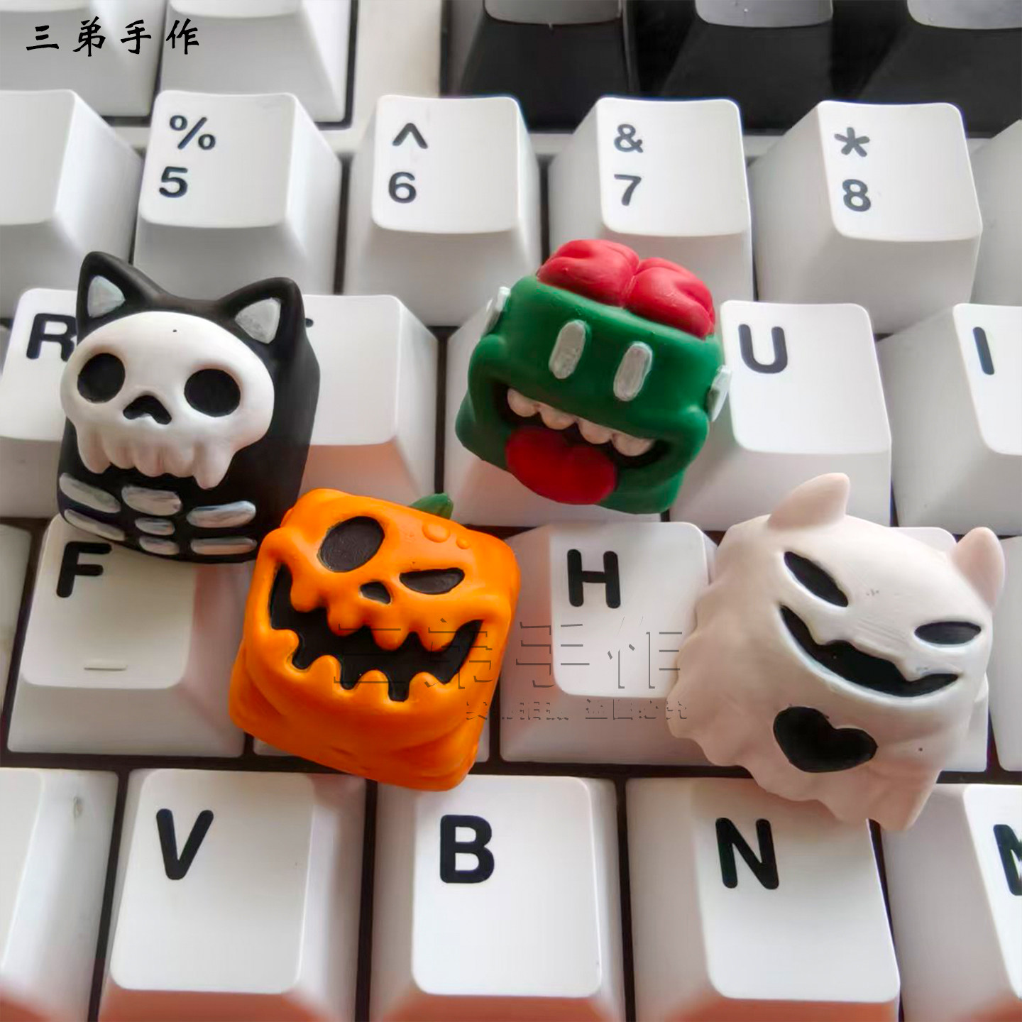万圣节小恶魔个性键帽3D打印树脂键帽手工涂装创意与抽象