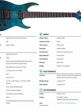 入门乐手101 Schecter Keith Merrow签名款 KM-7 MK III 电吉他