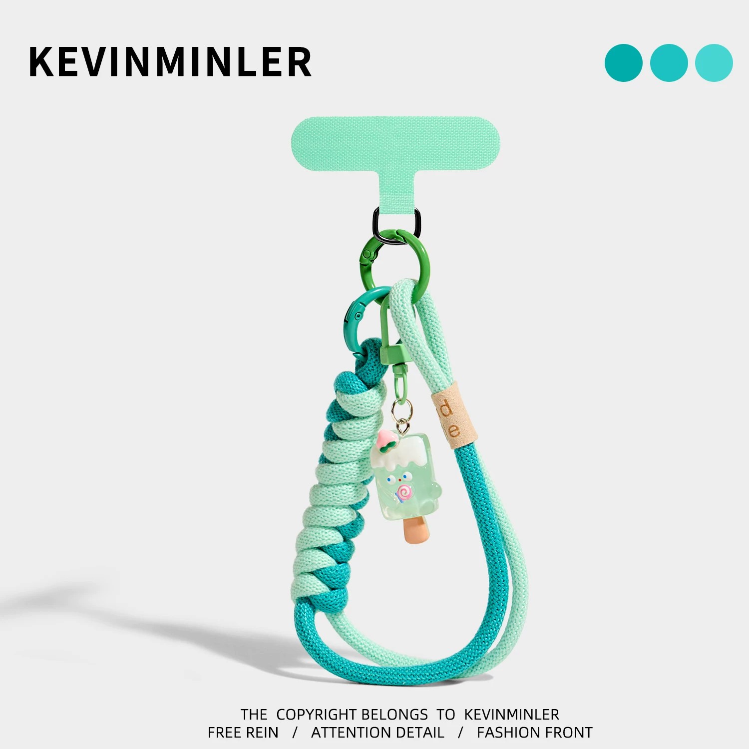 KEVINMINLER原创夏日薄荷绿手机挂绳包挂件钥匙扣高级感挂饰礼物