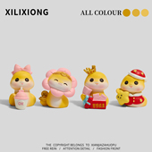 幸运小福蛇迷你摆件治愈蛇年吉祥物新年礼物 有蛇有得有钱花