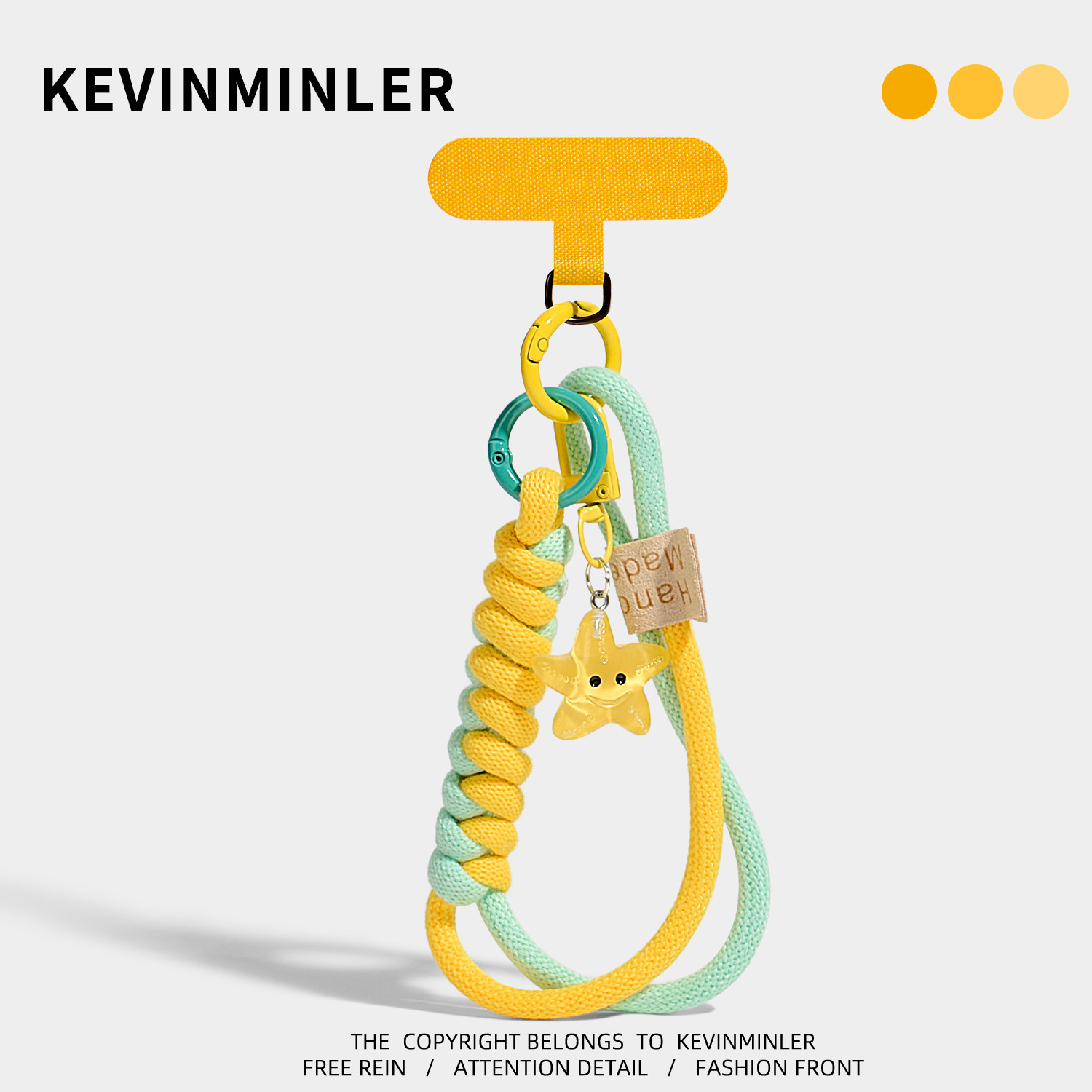 KEVINMINLER原创黄星星手机挂绳挂件防丢绳钥匙扣可拆卸便携挂饰图片