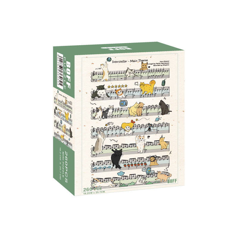 BOFF猫猫狗狗五线谱260片拼图