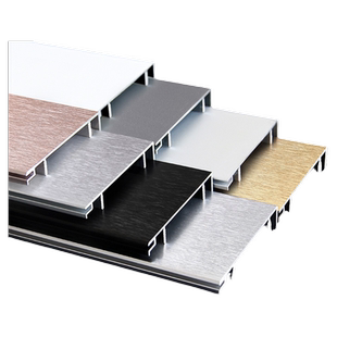 铝合金踢脚线卡扣金属实木纹4公分贴角条6cm8cm黑色不锈钢地脚线