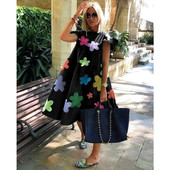 neck swing dress Round large line with skirA字连衣裙大摆裙