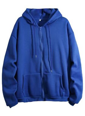 Loose hooded zipper cardigan for women女纯色宽松连帽拉链开衫