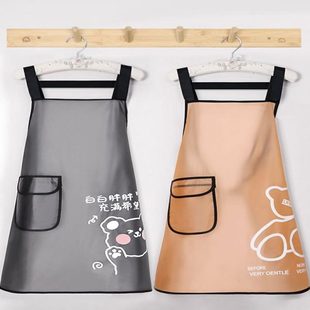 做饭女家用工作服 围裙餐饮专用日本厨房防水防油围腰透明软皮新款