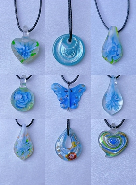 Y7原创设计手工琉璃吊坠项链百搭简约ins复古个性秋冬可水洗项链