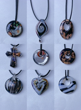 Y6原创设计新款琉璃吊坠复古项链毛衣链高级感项链百搭小众不褪色