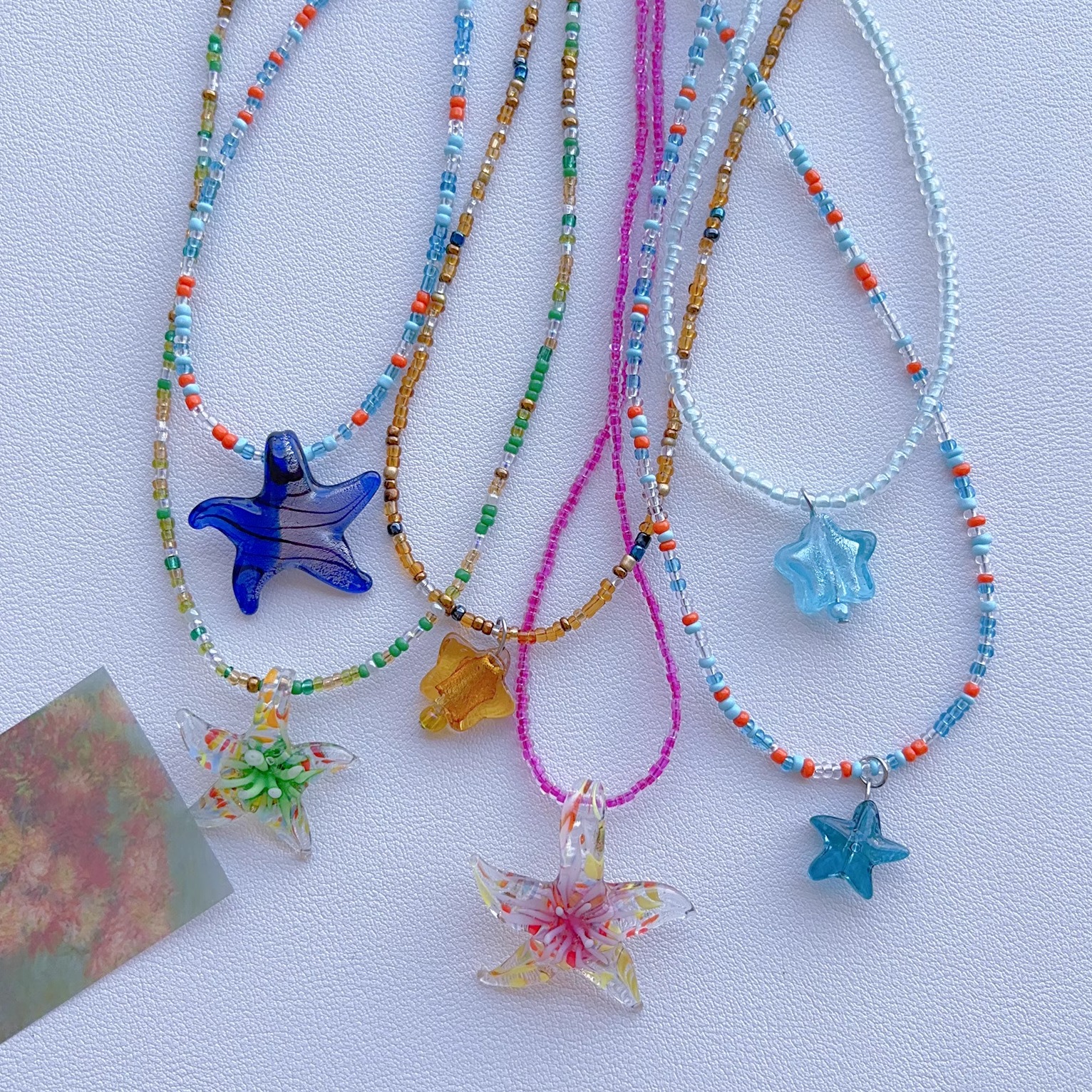小海星项链 多巴胺彩色串珠项链星星吊坠原创手作y2k项链设计感女