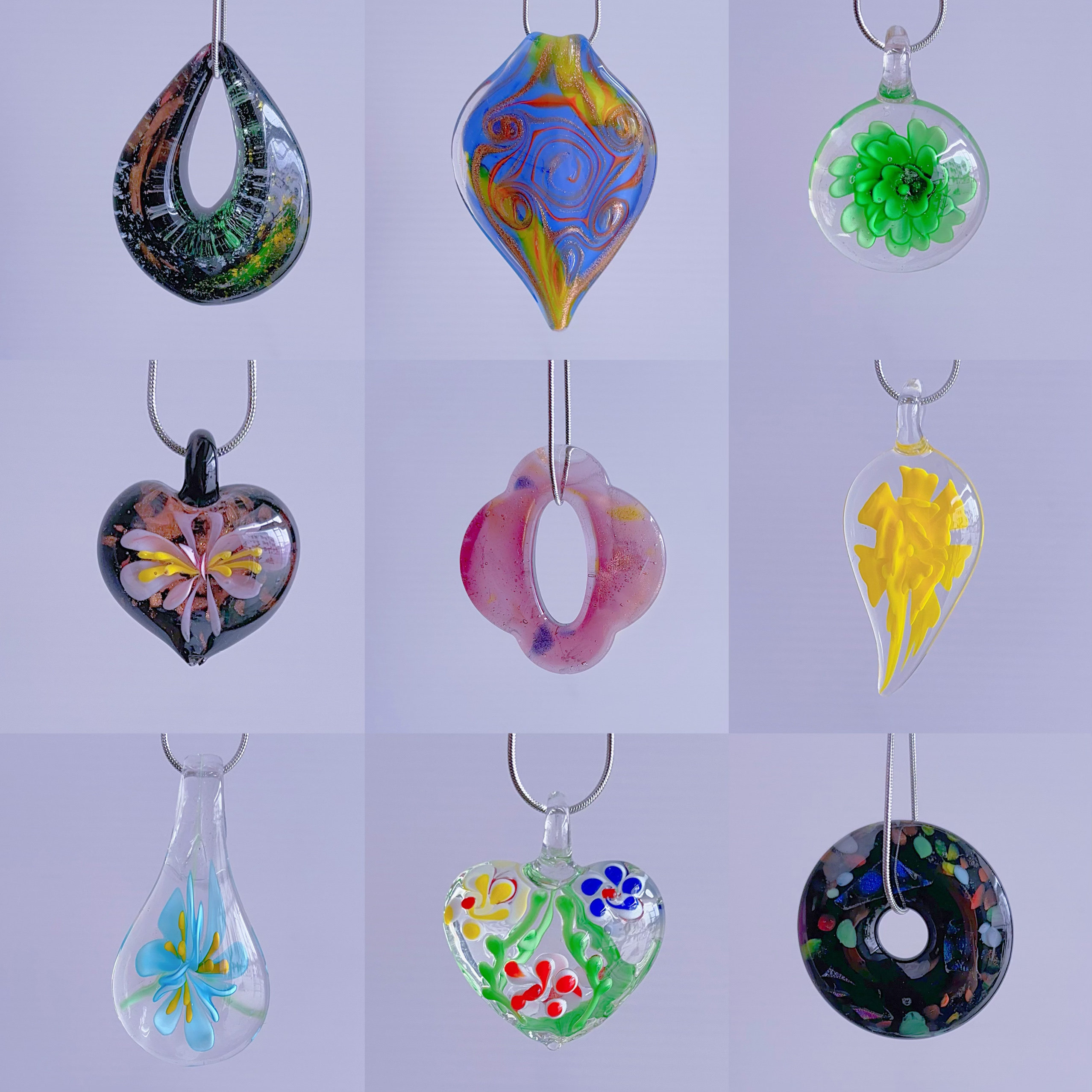 (双链)B6 原创琉璃项链吊坠 彩色项链女配饰长款y2k项链复古小众