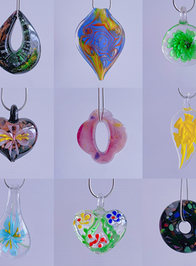 (双链)B6 原创琉璃项链吊坠 彩色项链女配饰长款y2k项链复古小众