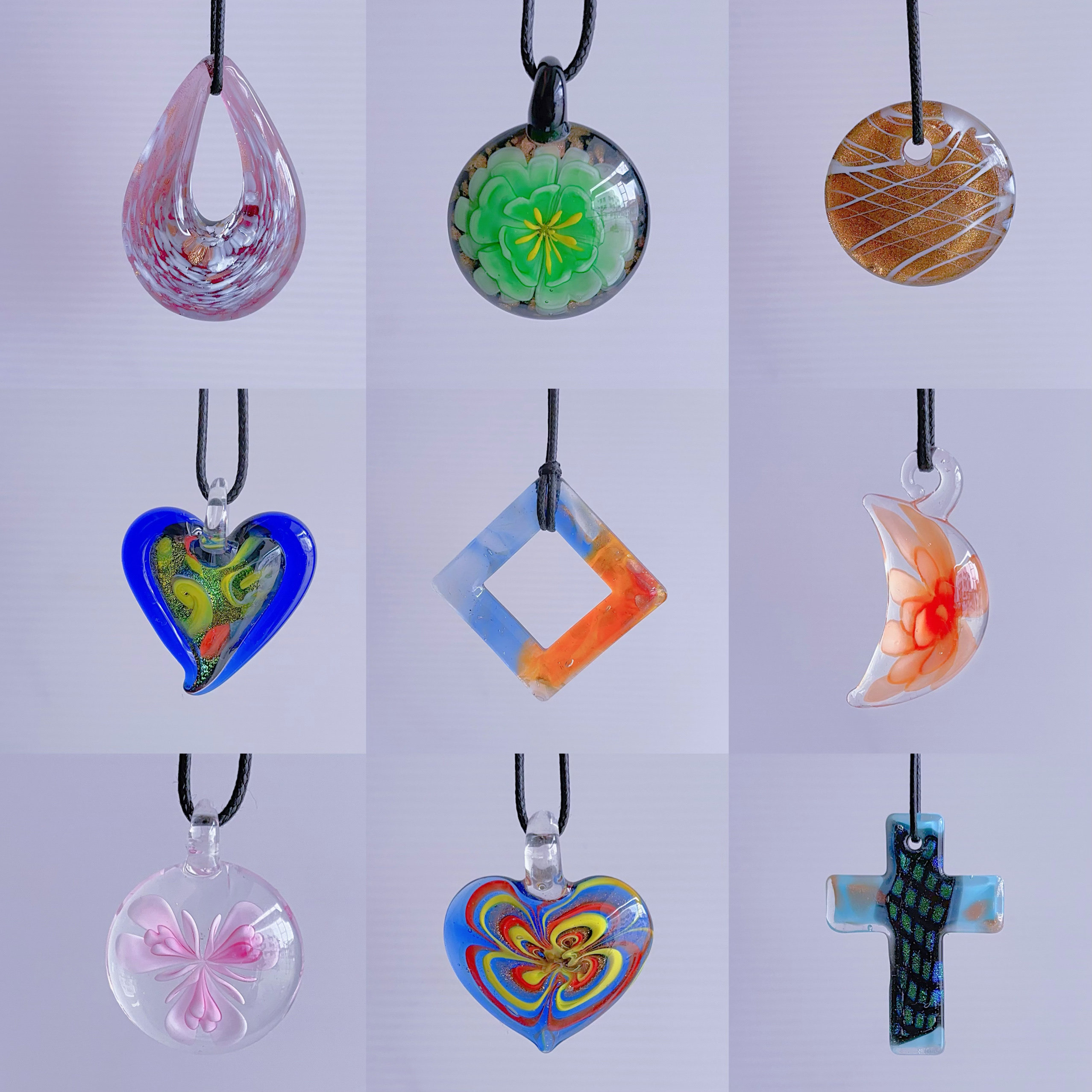 (双链)B5 项链女配饰长款琉璃项链y2k吊坠复古小众多巴胺彩色项链