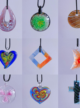 (双链)B5 项链女配饰长款琉璃项链y2k吊坠复古小众多巴胺彩色项链