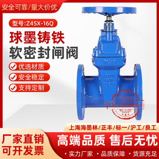 中体大体法兰软密封闸阀DN40 16Q DN300 铸铁闸阀Z45X 海墨林