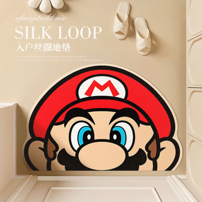 马里奥地垫丝圈进门入户门门口地毯可裁剪卡通异形门垫耐脏脚垫子