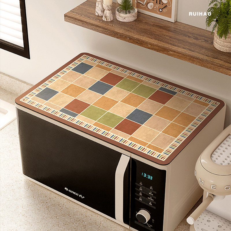微波炉罩子专用防尘罩烤箱盖布洗衣机盖垫防水防油防晒冰箱顶垫子
