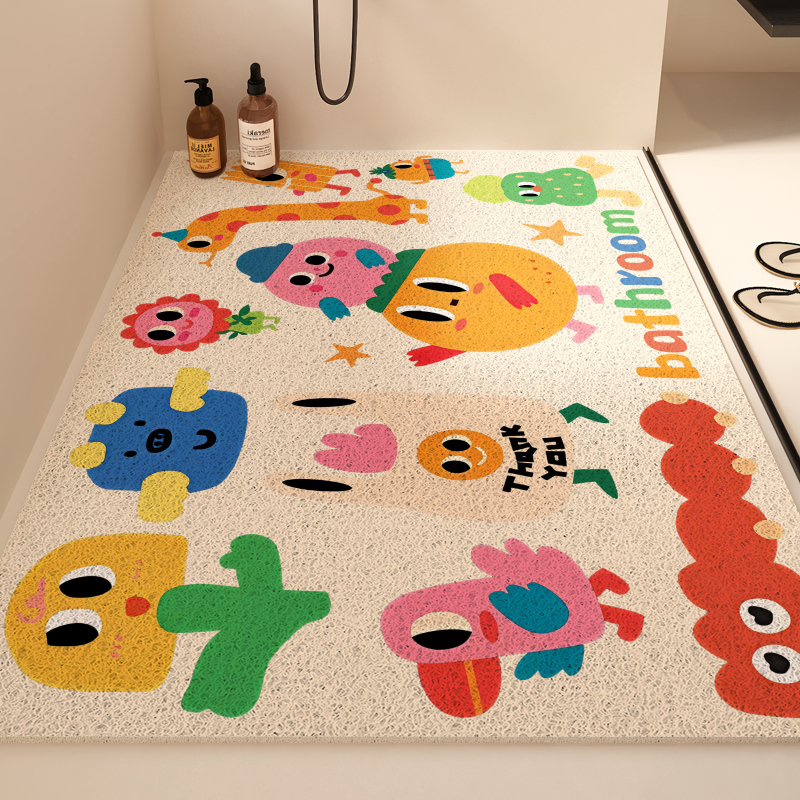 浴室防滑防摔镂空丝圈沥水排水凉垫淋浴房儿童洗澡脚垫子化妆室地