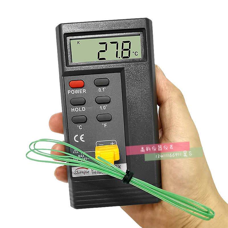 温度计Dt1310数字显示工业温度表面k型热电偶接触便携式温度计