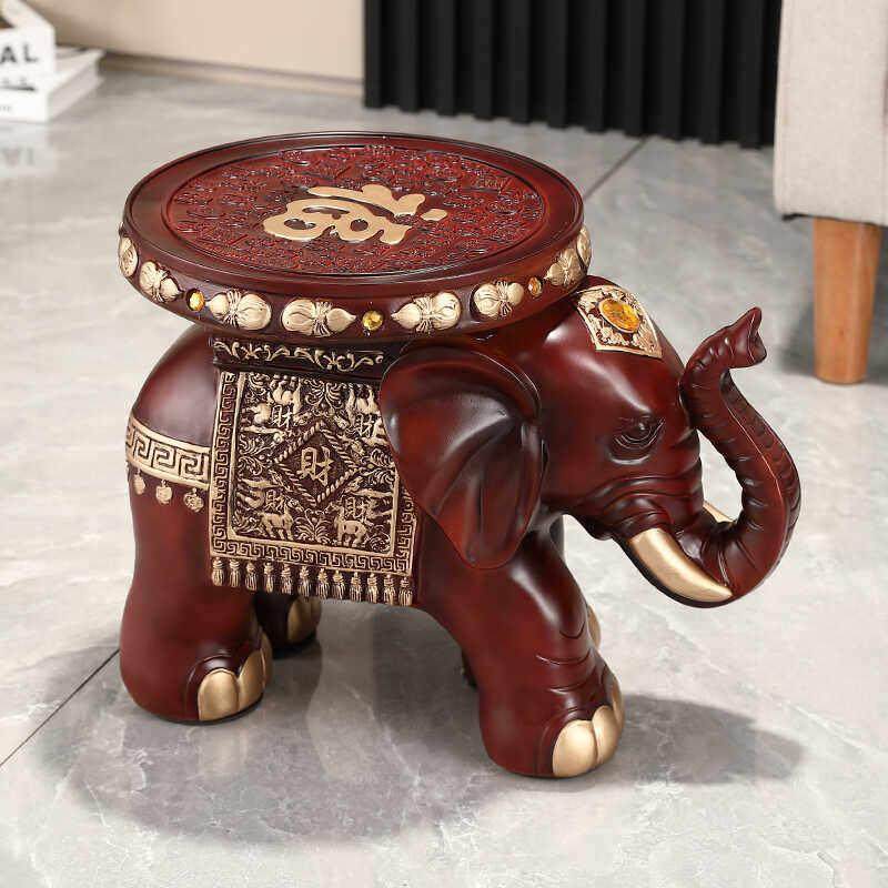 招财大象穿鞋凳仿木客厅装饰创意摆件家用进门处换鞋凳落地大摆件,家居饰品,落地摆件,淘宝优惠券,粉丝福利购,淘宝优惠卷