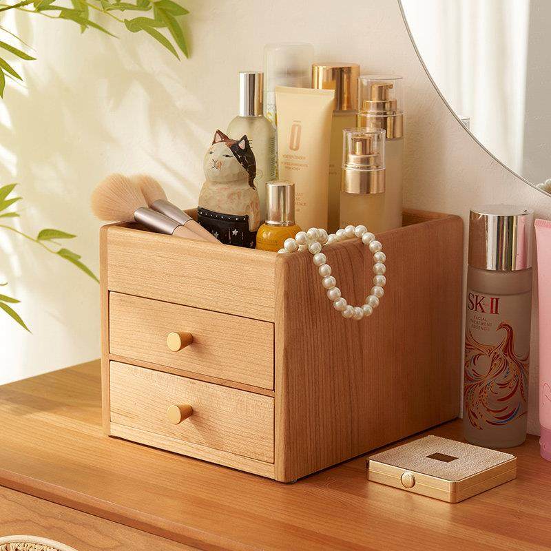 实木桌面双层小收纳柜家用咖啡杯茶具收纳层架简约首饰杂物收纳盒,收纳整理,桌面收纳盒,淘宝优惠券,粉丝福利购,淘宝优惠卷