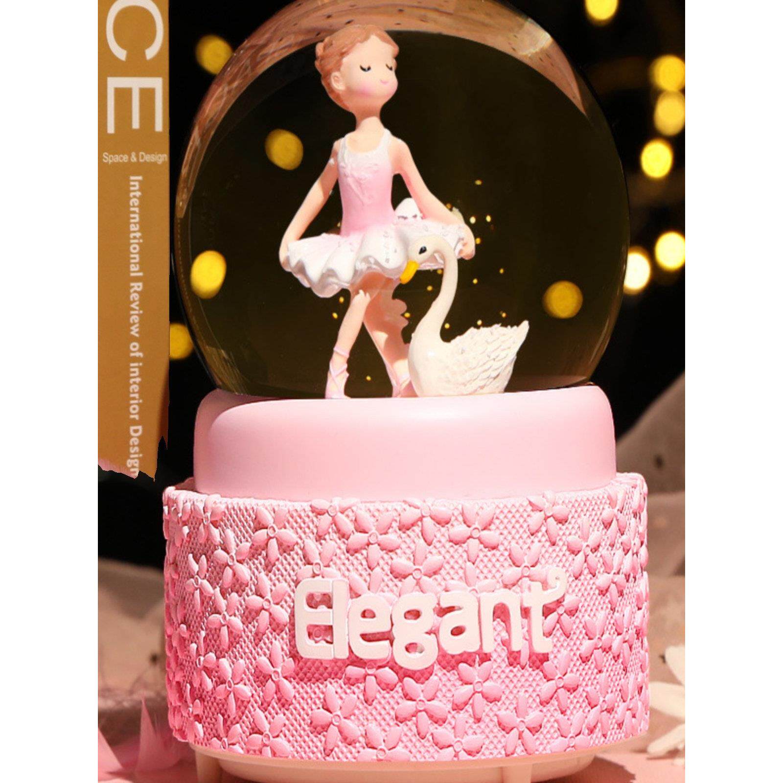 公主芭蕾水晶球飘雪音乐盒旋转跳舞女孩八音盒儿童礼物十岁10生日