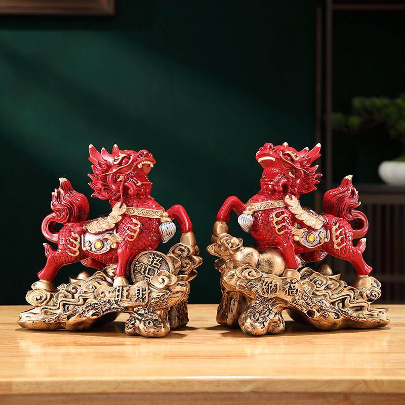 开 业礼品招财镇宅一对客厅办公室玄关酒柜送子旺财纳福火麒麟摆,家居饰品,国学摆件,淘宝优惠券,粉丝福利购,淘宝优惠卷