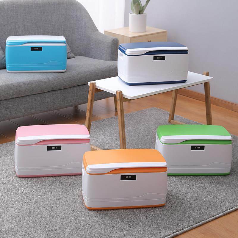 密码收纳箱家用后备车载箱子带锁储蓄箱子学生宿舍带锁储物盒大号