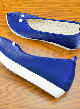 原创登云履汉服鞋子女古风厚底翘头明制增高古装翘头履布鞋云头鞋