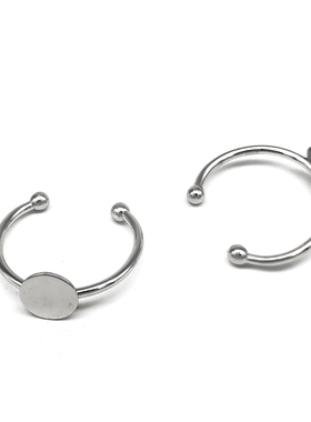 不掉色钛钢戒指空托可调节带托盘