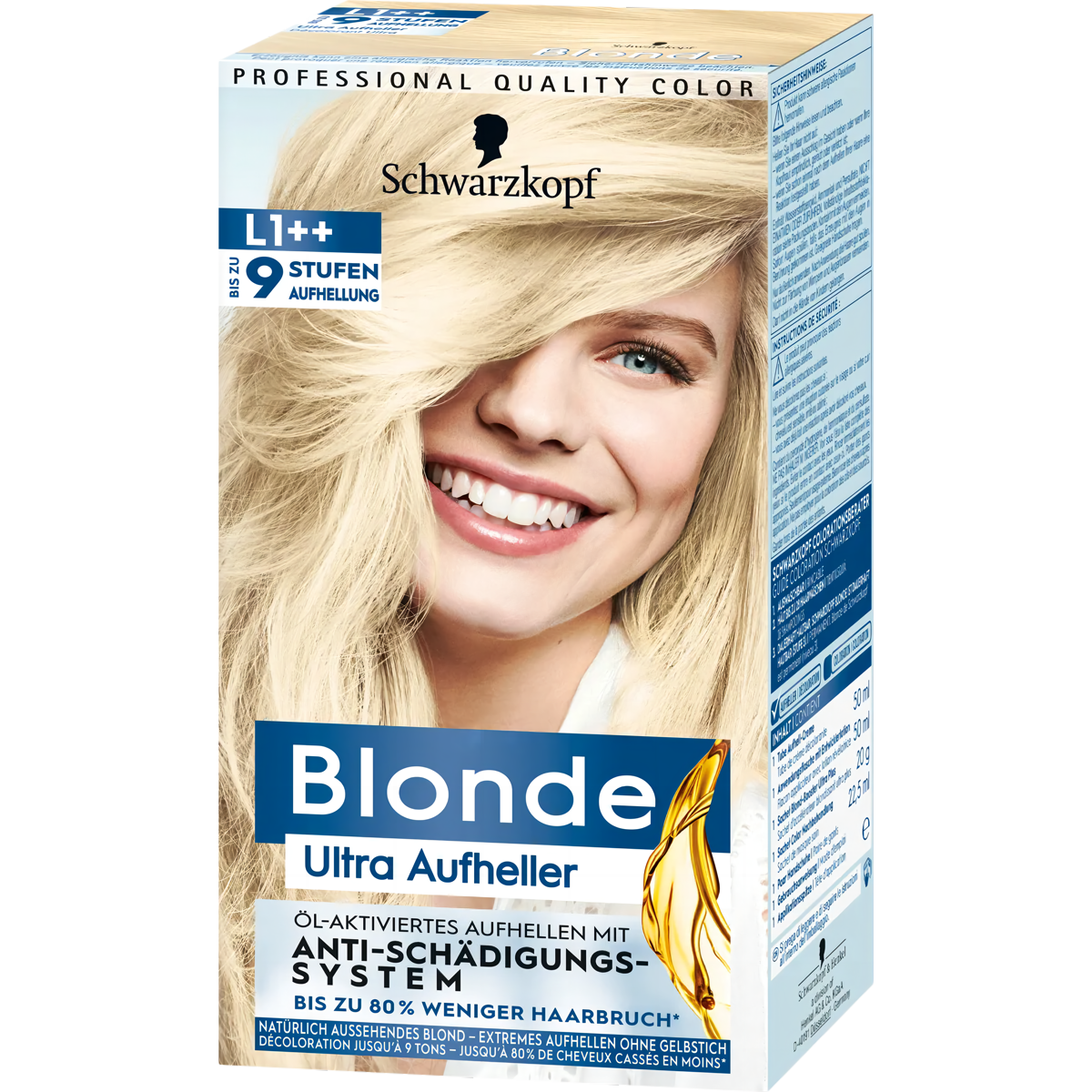 【保税】德国Schwarzkopf白金施华蔻L1++染发剂漂发剂9度