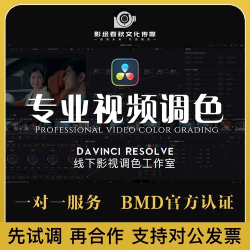 视频调色企业宣传TVC广告MV纪录片短剧达芬奇直播间LUT调色服务