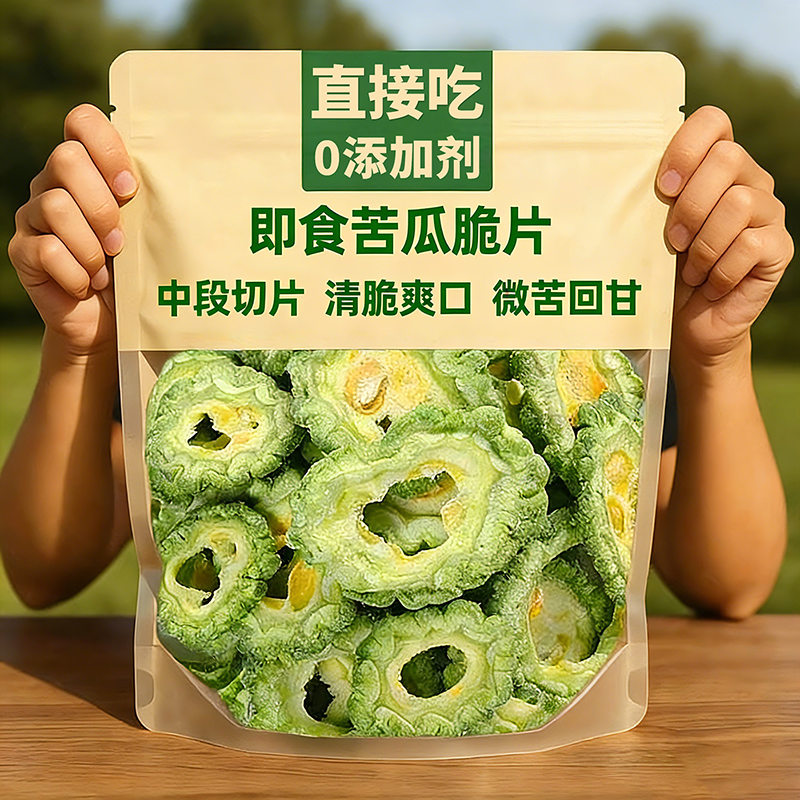 苦瓜脆片开袋即食脱水冻蔬菜干果蔬脆无添加解馋小吃休闲零食