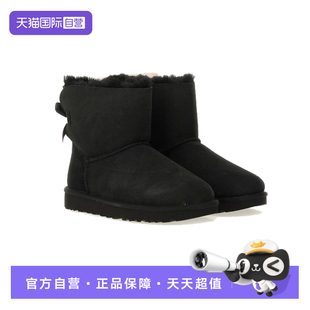 平底圆头蝴蝶结纯色短靴雪地靴1016225 UGG秋冬女士时尚 自营