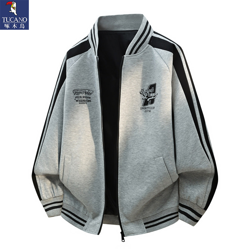 啄木鸟棒球领夹克男2026春季新款休闲韩版潮流运动外套立领棒球服