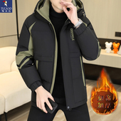 啄木鸟男士 连帽棉服棉衣棉袄男 外套潮流休闲冬季 新款 加厚保暖冬装