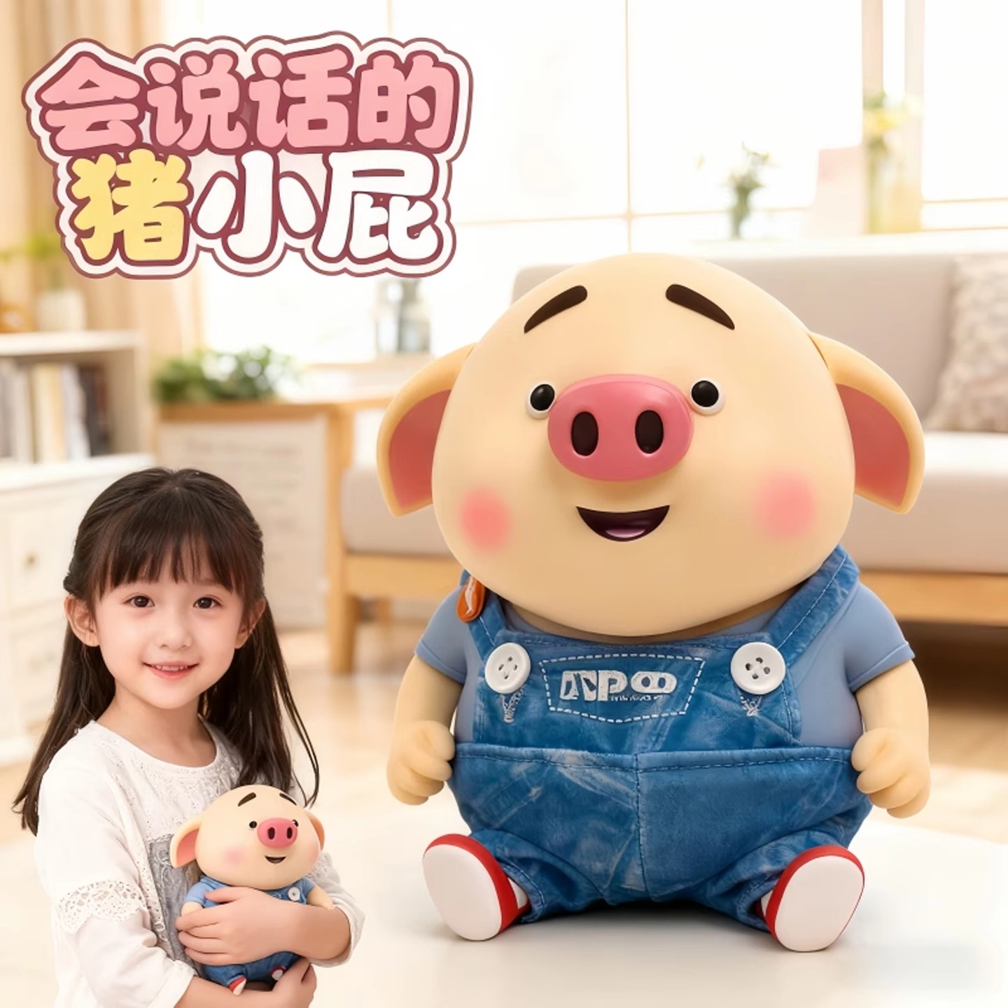 会说话的猪小屁电动玩偶婴儿早教陪伴男孩女孩公仔故事机儿童玩具,玩具/童车/益智/积木/模型,电动/遥控动物/人物,淘宝优惠券,粉丝福利购,淘宝优惠卷
