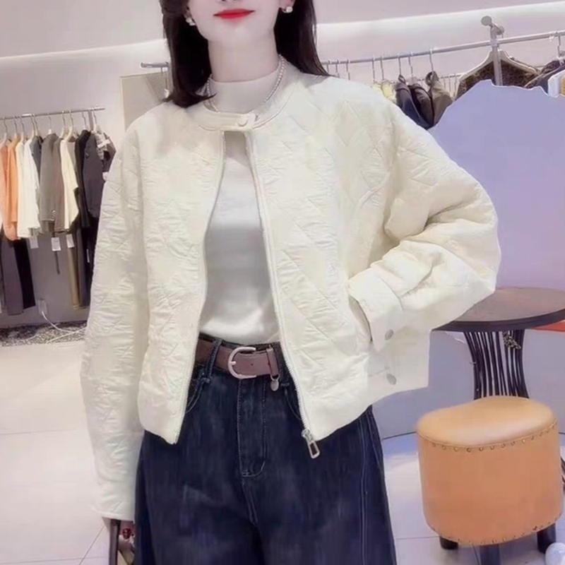夹克加棉外套女春秋2025新款小个子短款百搭宽松休闲棒球服外衣潮
