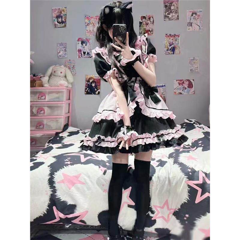 可爱大码猫咪女仆Lolita萌妹COS女佣装纯欲洛丽塔甜美公主连衣裙