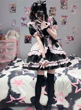 可爱大码猫咪女仆Lolita萌妹COS女佣装纯欲洛丽塔甜美公主连衣裙
