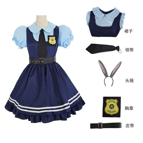 疯狂动物城朱迪judy兔子警官连衣裙朱迪cosplay成人套装JK制服
