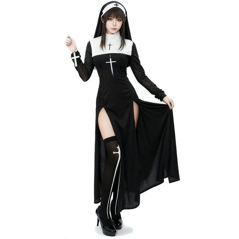 万圣节成人服装性感修女服Nun狂欢节cosplay表演服装角色扮演全套