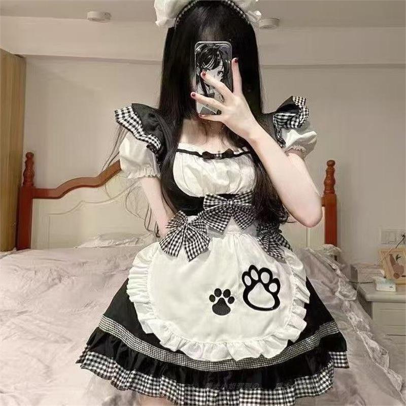 女仆日系连体裙COS大佬洛丽塔套装大码服装学生女佣制服洛丽塔