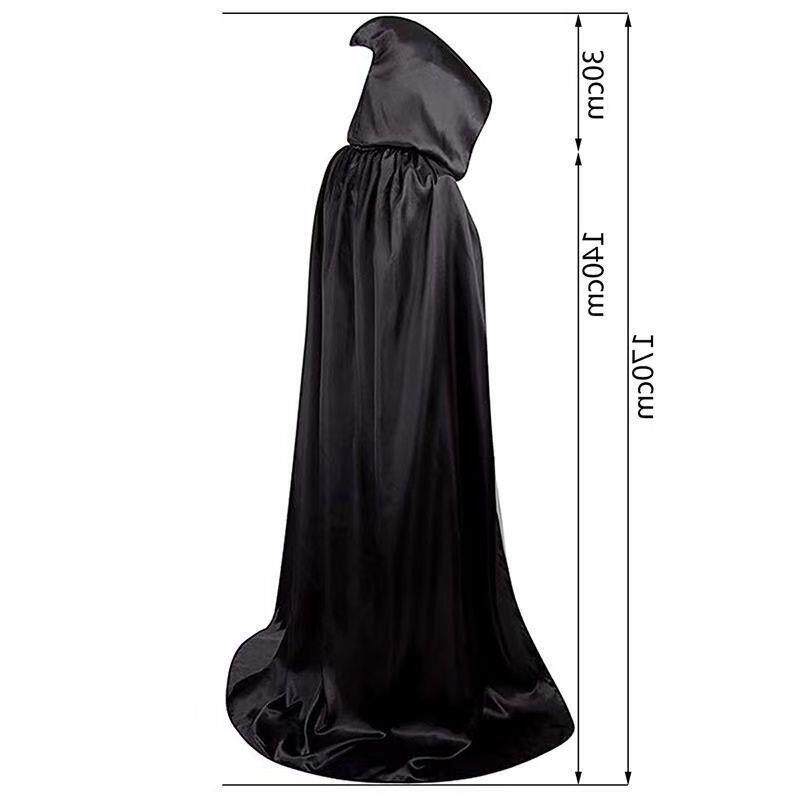 万圣节死神披风斗篷鬼节COS服装鬼屋NPC魔术师道具服黑色斗篷