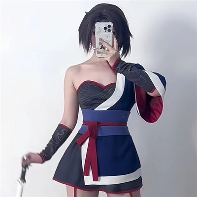 万圣节日系刺客伍六七梅花十一cos服半身裙显瘦露背cosplay带袖软
