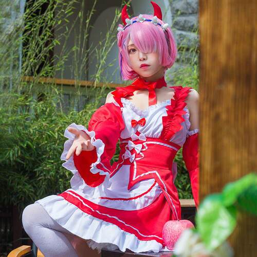 动漫女仆装从零开始的异世界蕾姆cos恶魔雷姆拉姆万圣节cosplay服